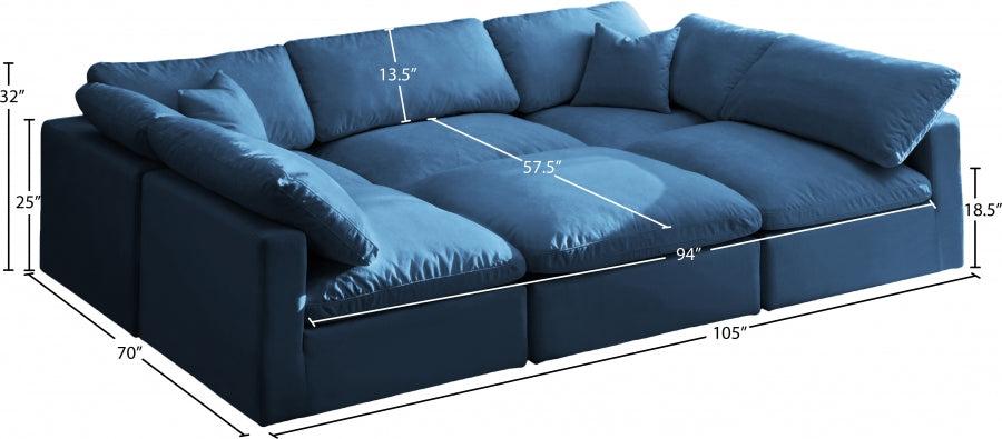 Sectionnel réversible rembourré en duvet modulaire standard en velours pelucheux confortable comme un nuage