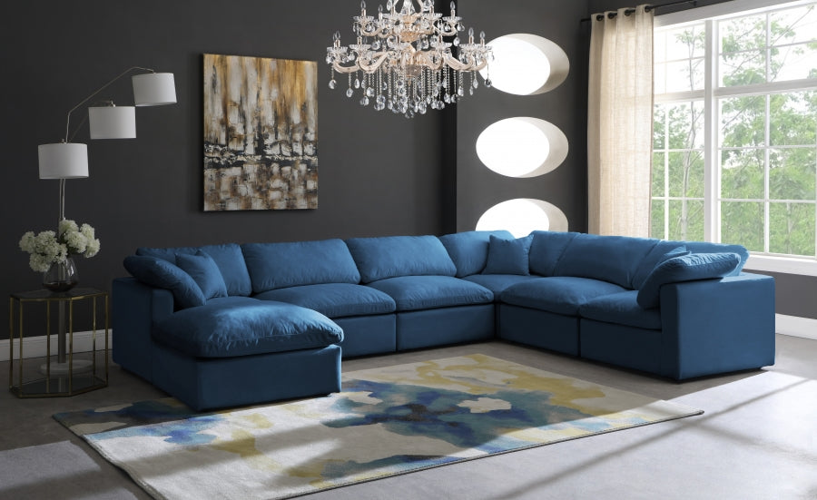 Sectionnel réversible rembourré en duvet modulaire standard en velours pelucheux confortable comme un nuage