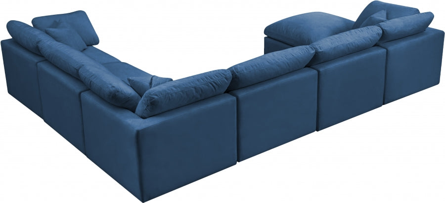 Sectionnel réversible rembourré en duvet modulaire standard en velours pelucheux confortable comme un nuage