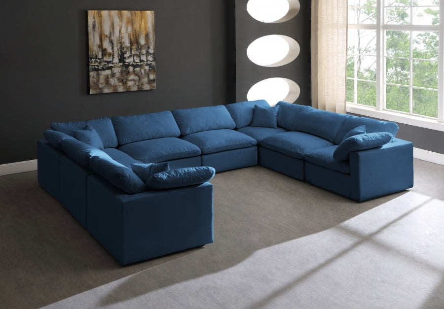 Sectionnel réversible rembourré en duvet modulaire standard en velours pelucheux confortable comme un nuage