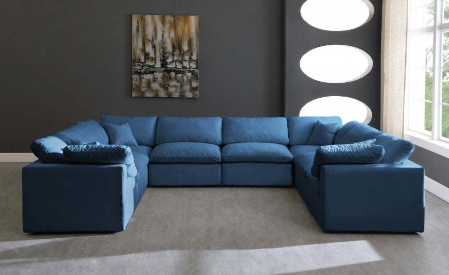 Sectionnel réversible rembourré en duvet modulaire standard en velours pelucheux confortable comme un nuage