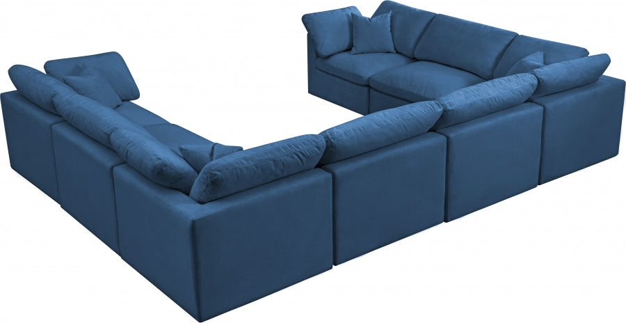 Sectionnel réversible rembourré en duvet modulaire standard en velours pelucheux confortable comme un nuage