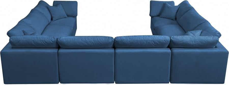 Sectionnel réversible rembourré en duvet modulaire standard en velours pelucheux confortable comme un nuage
