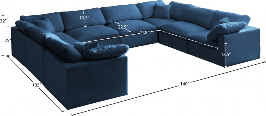 Sectionnel réversible rembourré en duvet modulaire standard en velours pelucheux confortable comme un nuage