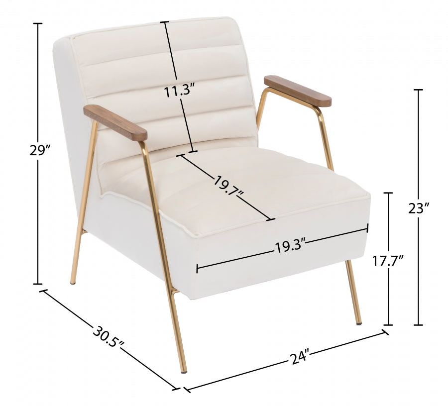 Chaise d'appoint en velours Woodford