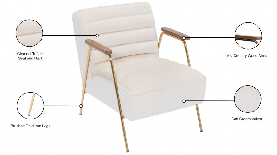 Chaise d'appoint en velours Woodford