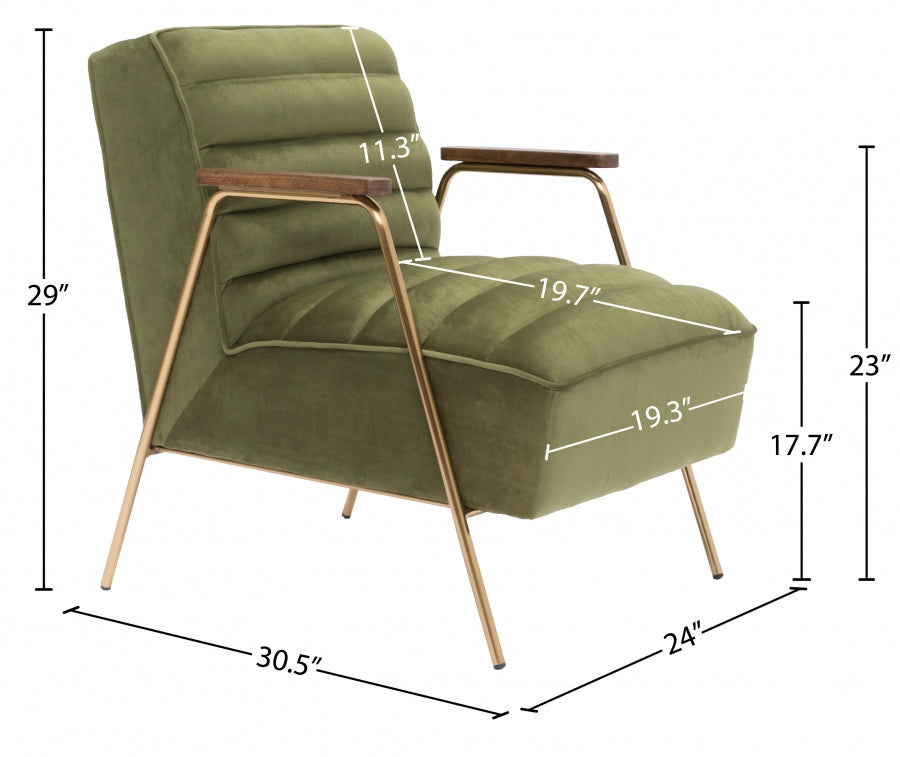 Chaise d'appoint en velours Woodford