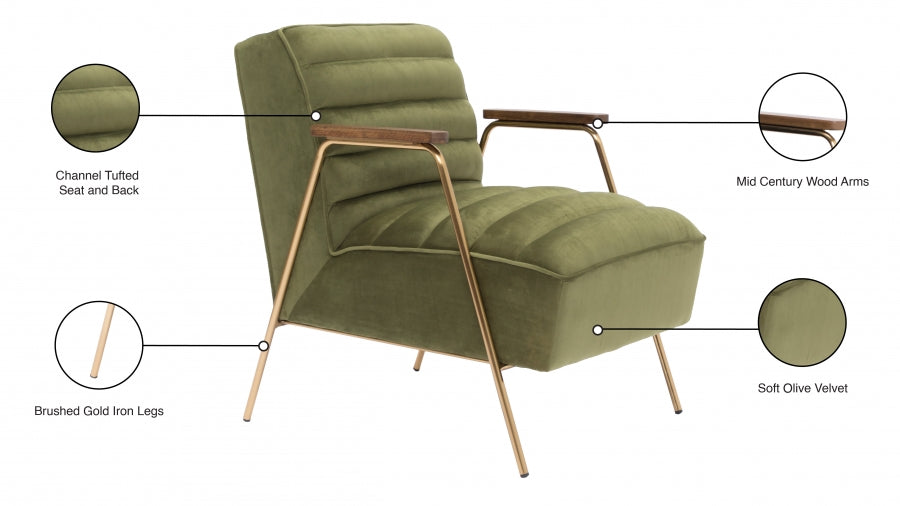 Chaise d'appoint en velours Woodford