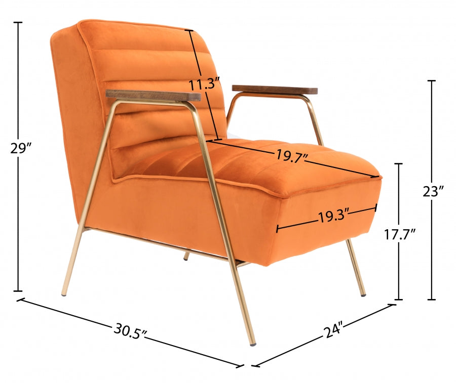 Chaise d'appoint en velours Woodford