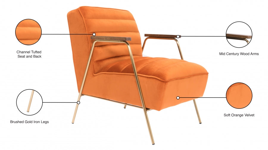 Chaise d'appoint en velours Woodford
