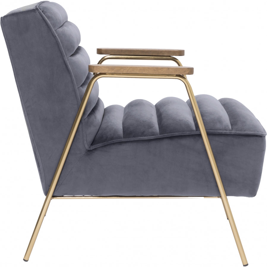 Chaise d'appoint en velours Woodford