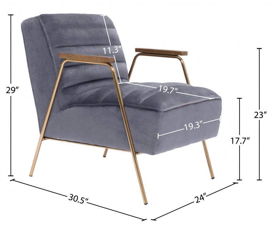 Chaise d'appoint en velours Woodford
