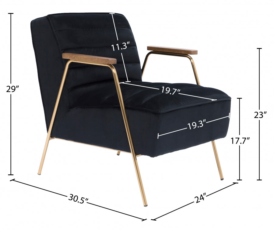 Chaise d'appoint en velours Woodford