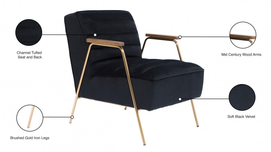 Chaise d'appoint en velours Woodford