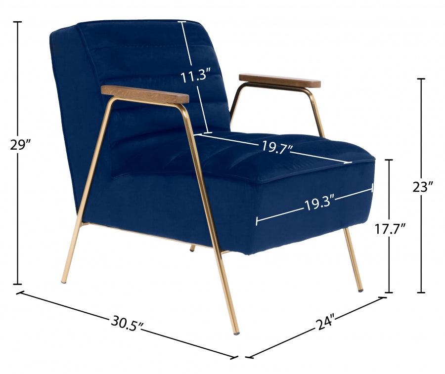Chaise d'appoint en velours Woodford