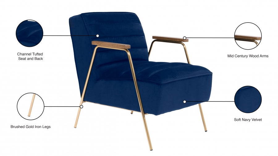 Chaise d'appoint en velours Woodford
