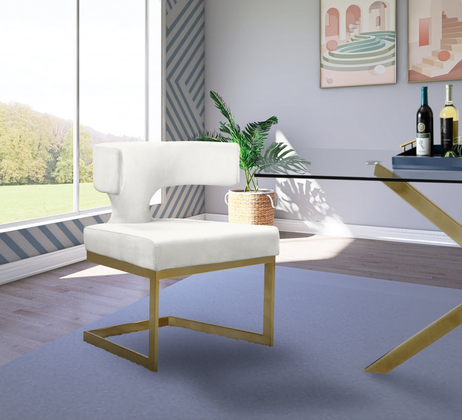 Chaise de salle à manger en velours Alexandra