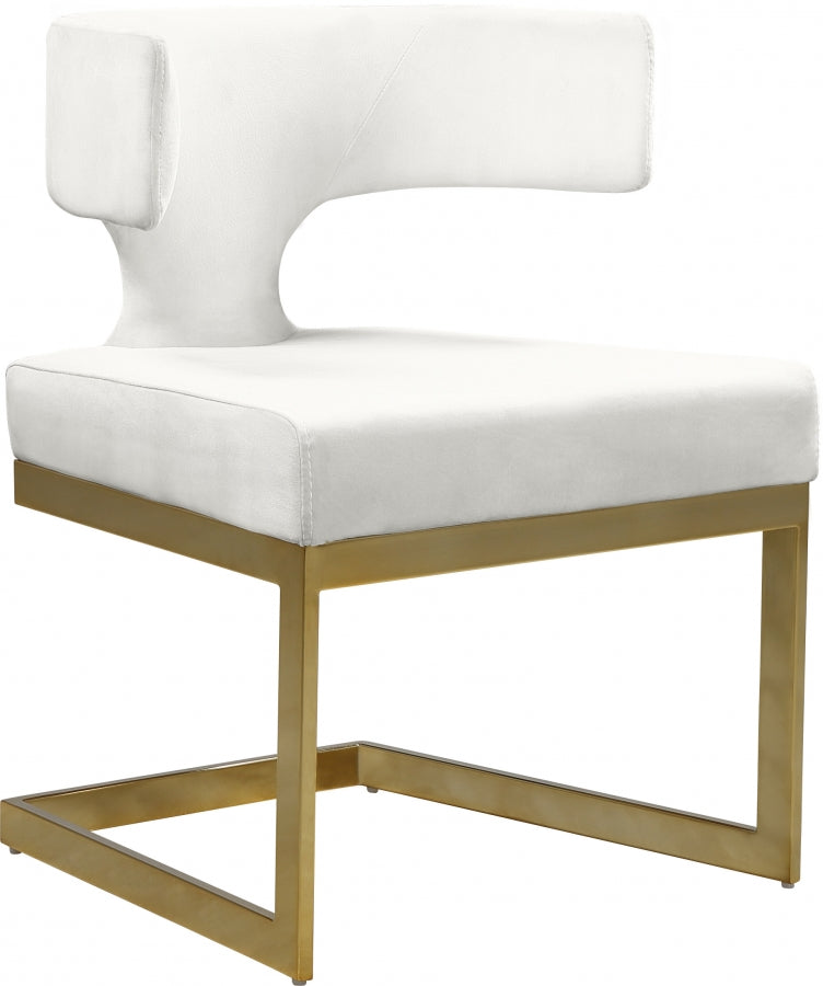 Chaise de salle à manger en velours Alexandra