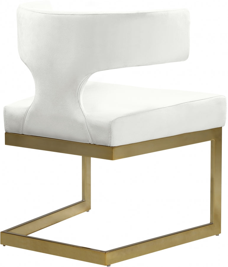 Chaise de salle à manger en velours Alexandra