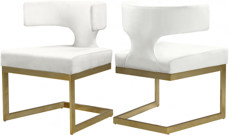 Chaise de salle à manger en velours Alexandra