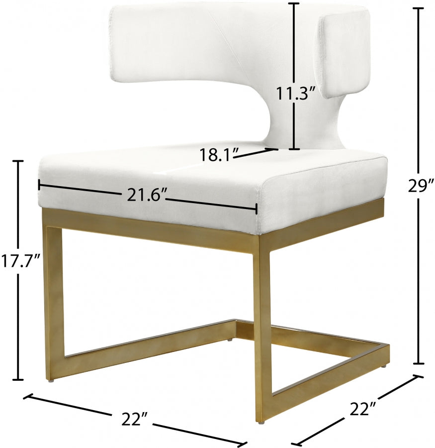 Chaise de salle à manger en velours Alexandra