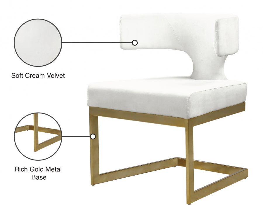 Chaise de salle à manger en velours Alexandra
