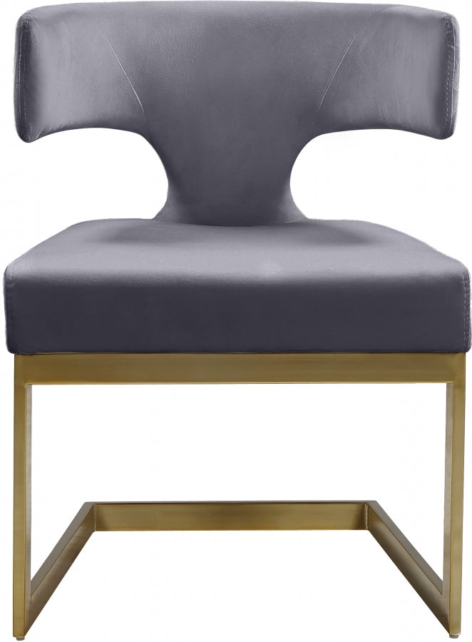 Chaise de salle à manger en velours Alexandra