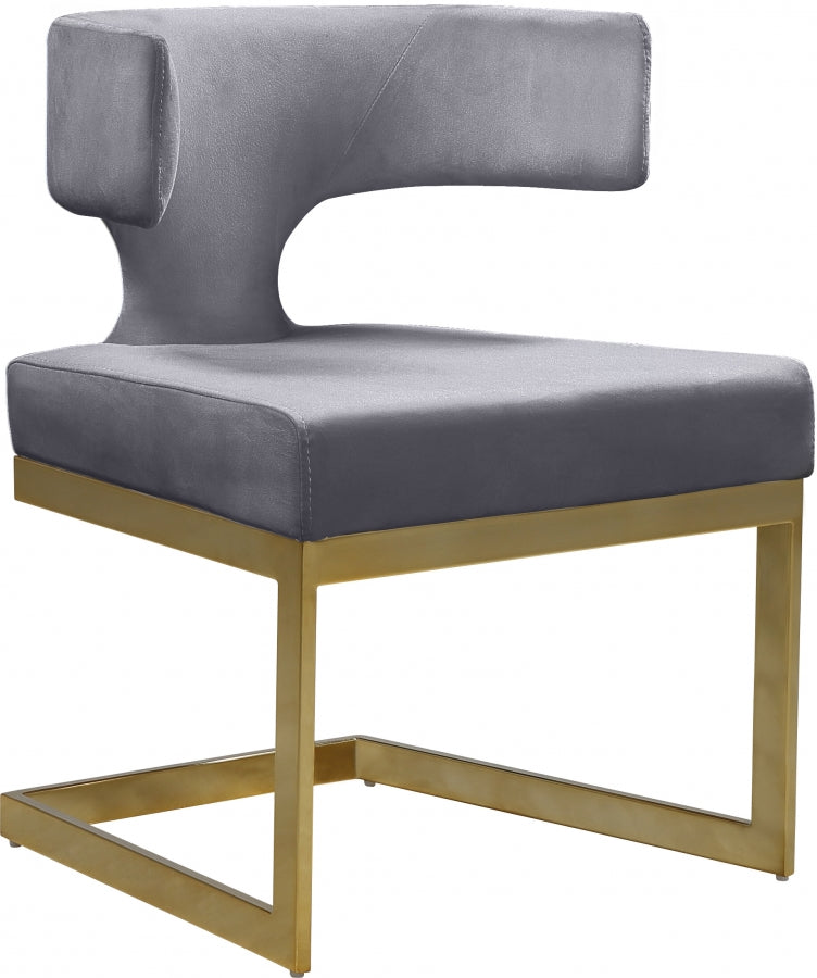 Chaise de salle à manger en velours Alexandra