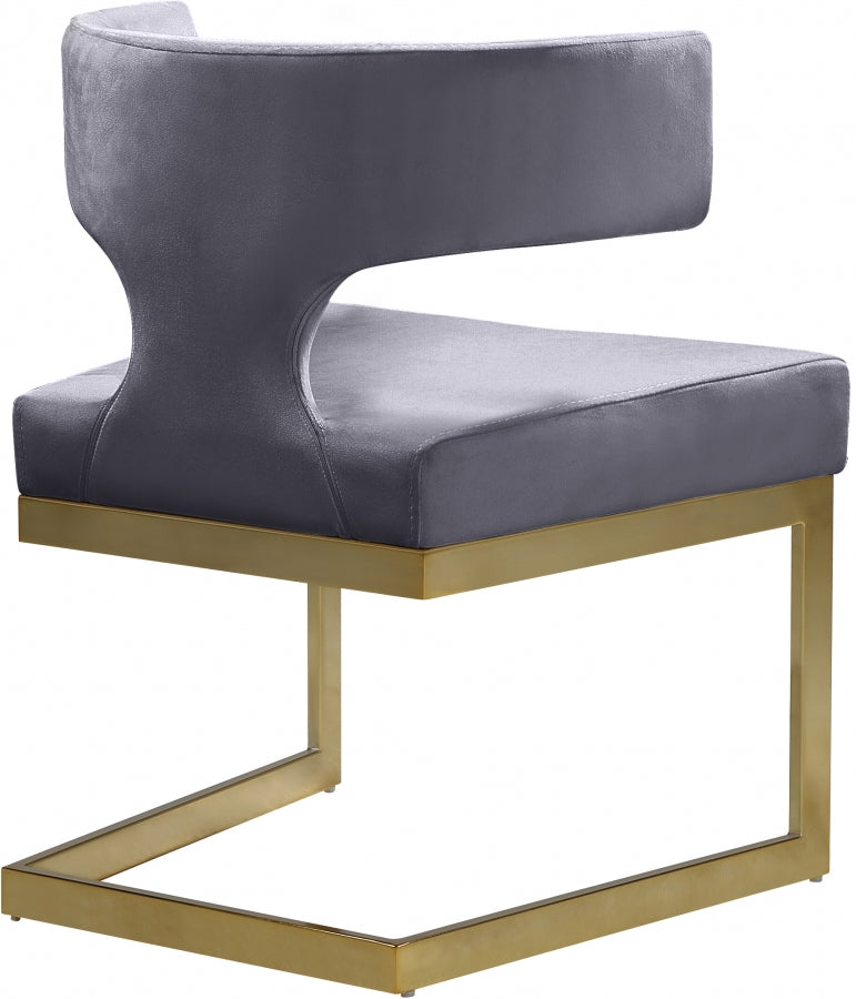 Chaise de salle à manger en velours Alexandra