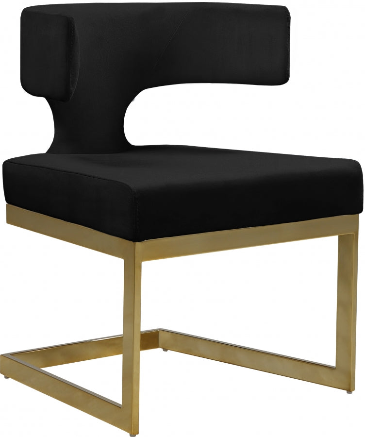 Chaise de salle à manger en velours Alexandra