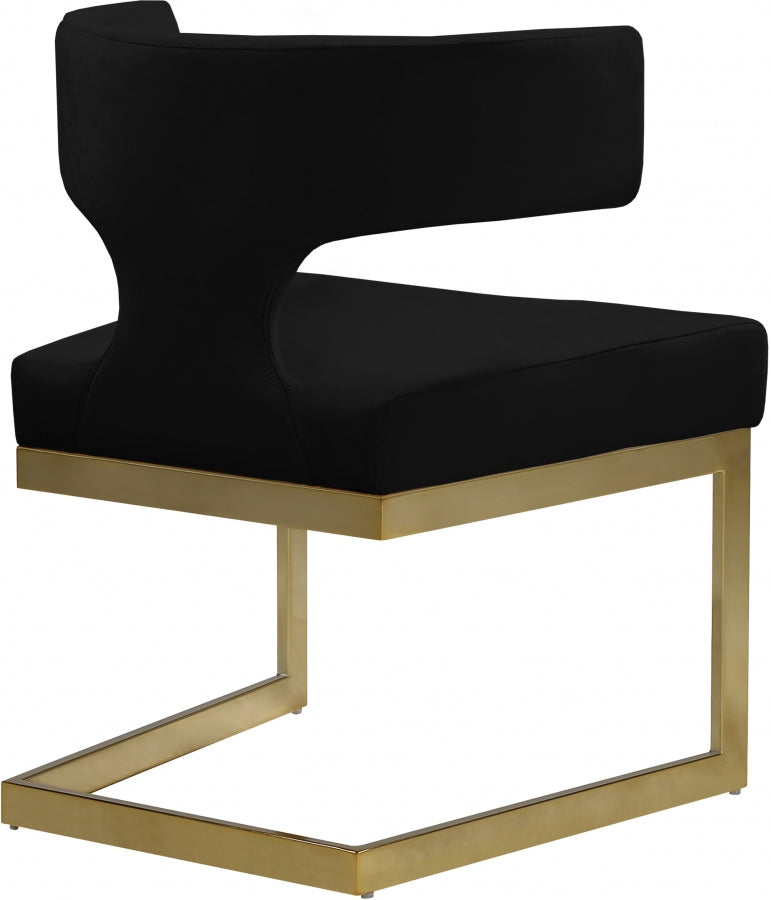 Chaise de salle à manger en velours Alexandra