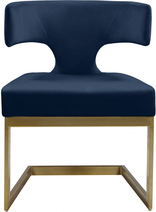 Chaise de salle à manger en velours Alexandra