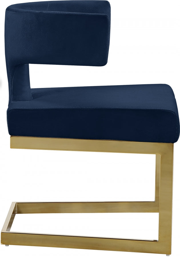 Chaise de salle à manger en velours Alexandra