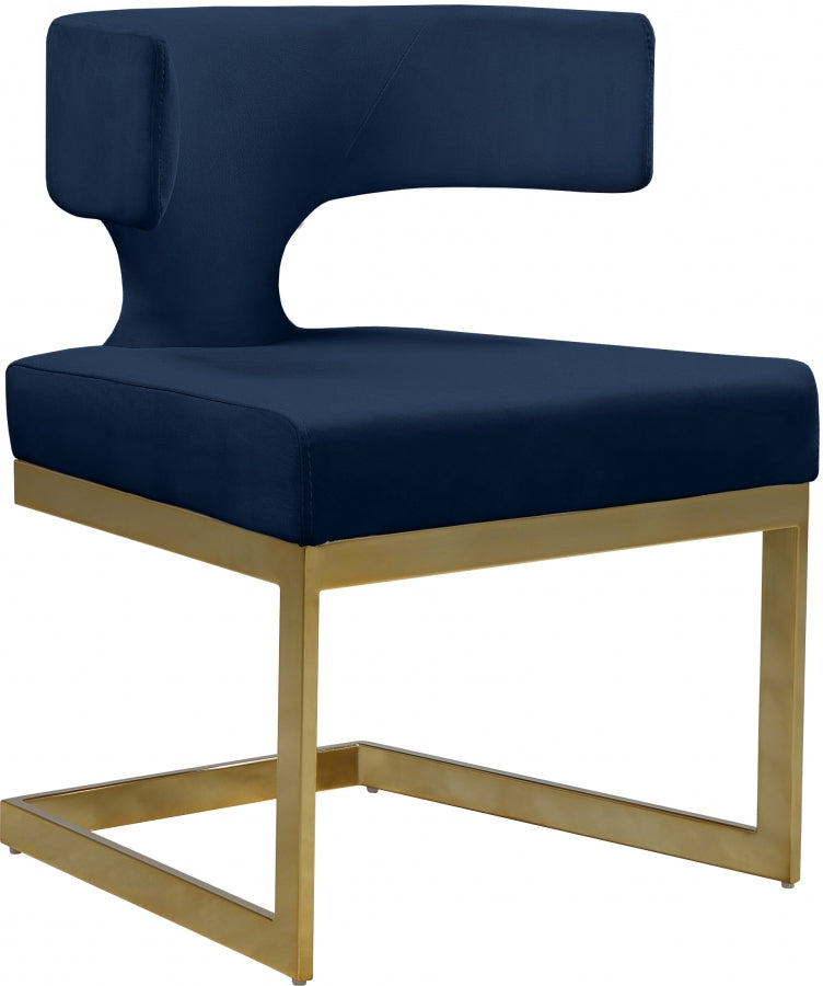Chaise de salle à manger en velours Alexandra