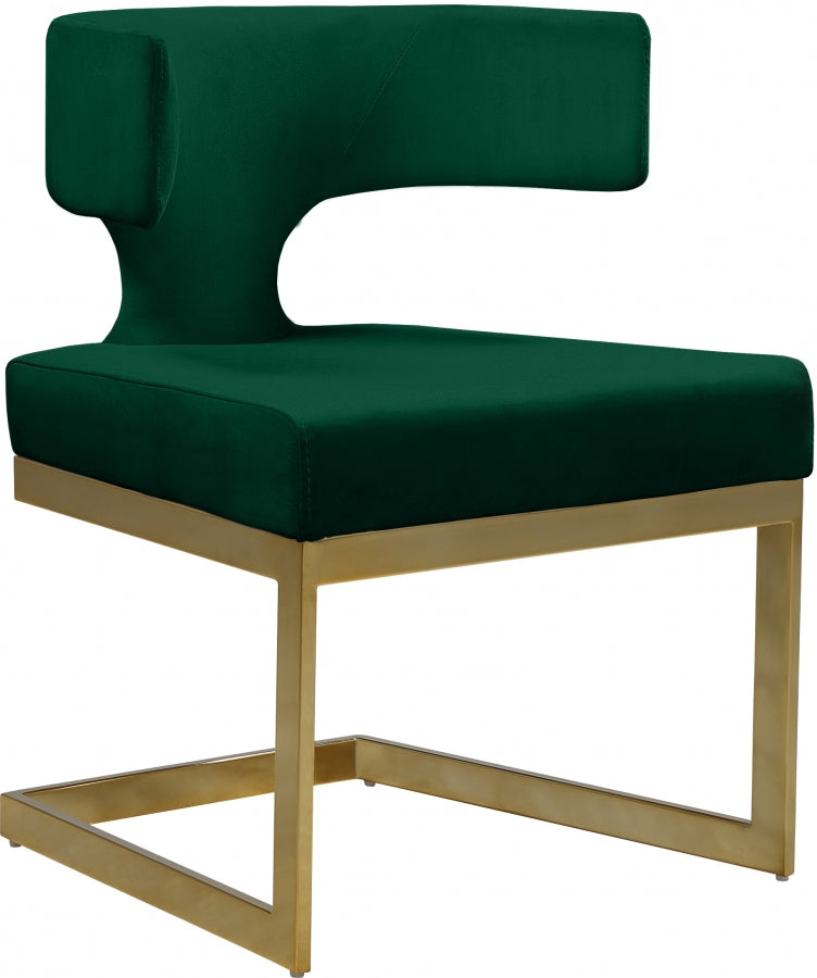 Chaise de salle à manger en velours Alexandra