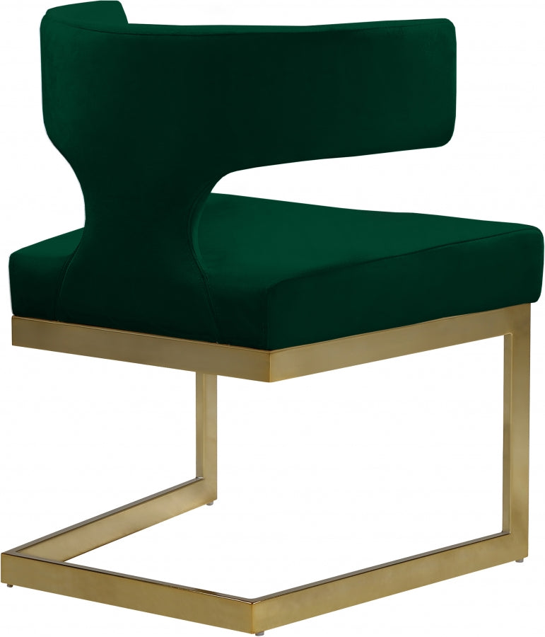 Chaise de salle à manger en velours Alexandra