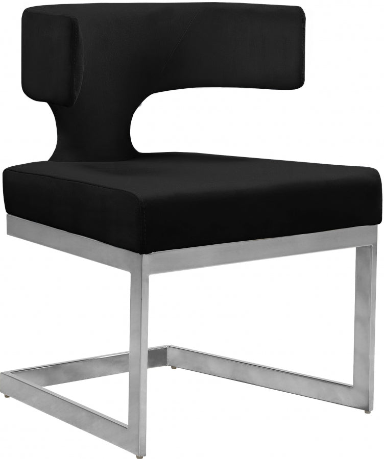 Chaise de salle à manger en velours Alexandra
