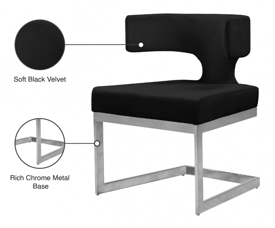 Chaise de salle à manger en velours Alexandra