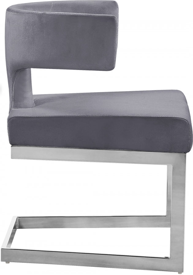 Chaise de salle à manger en velours Alexandra