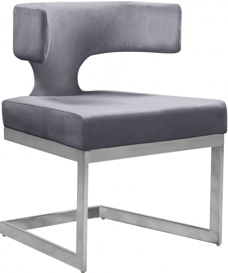 Chaise de salle à manger en velours Alexandra