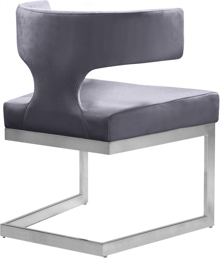 Chaise de salle à manger en velours Alexandra