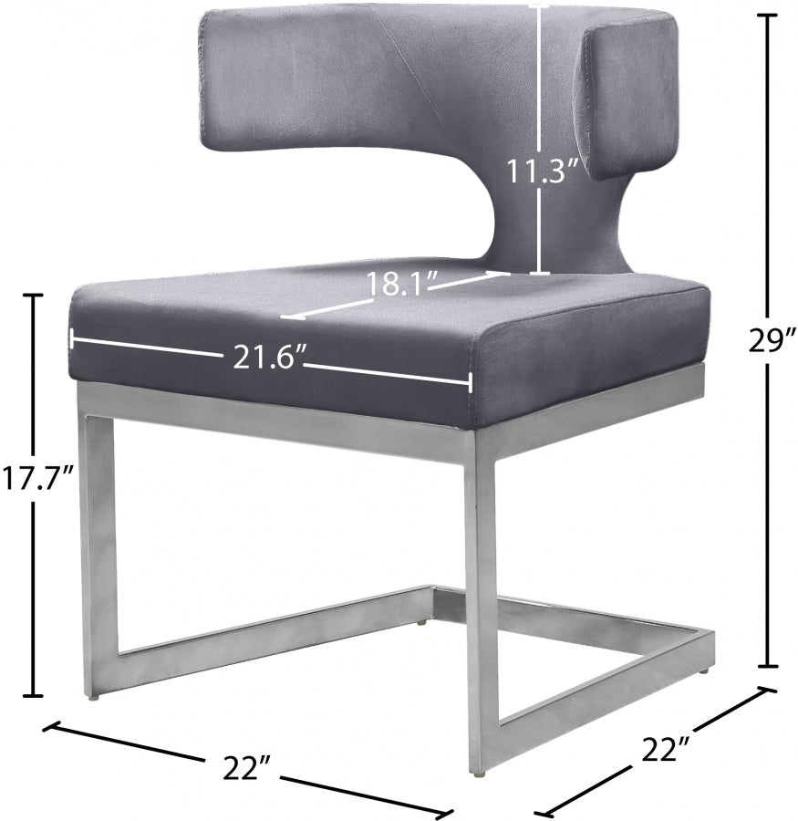 Chaise de salle à manger en velours Alexandra