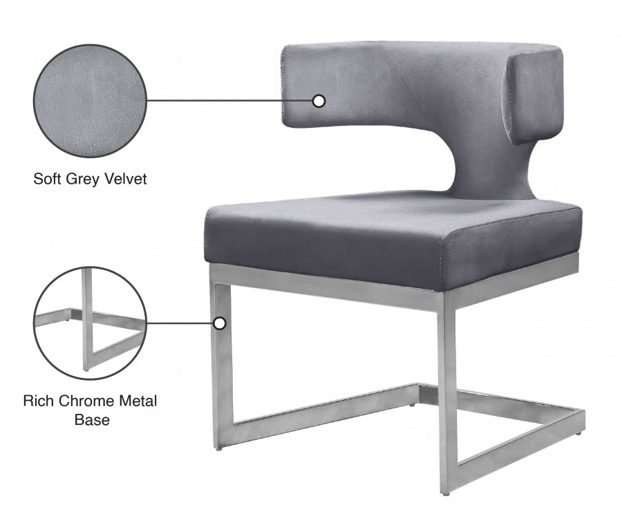 Chaise de salle à manger en velours Alexandra