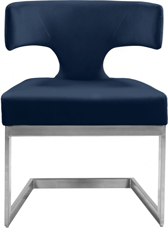 Chaise de salle à manger en velours Alexandra