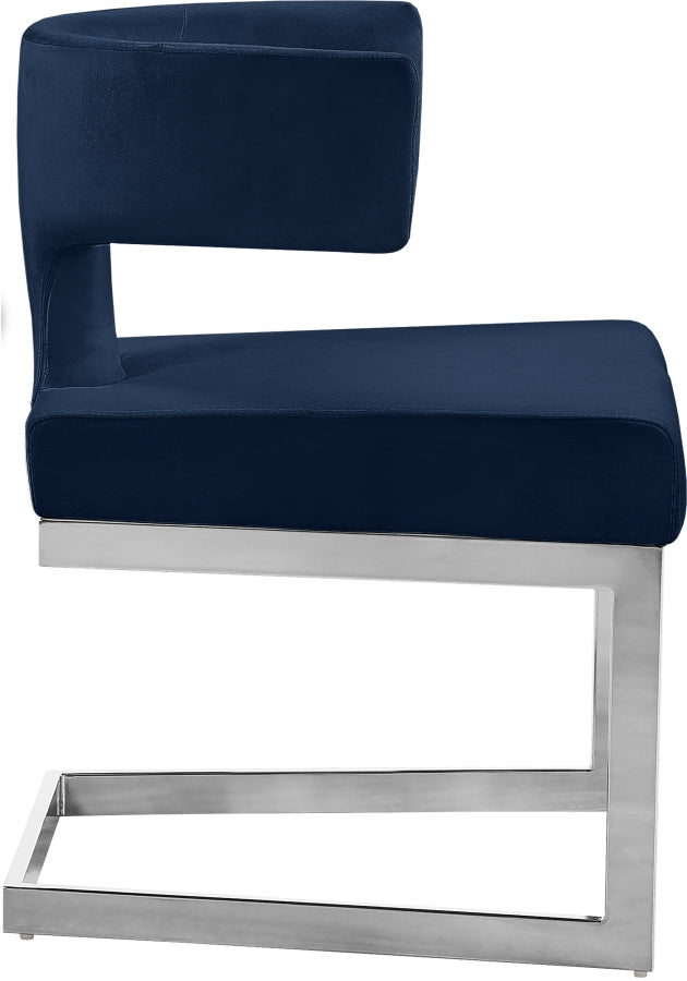 Chaise de salle à manger en velours Alexandra