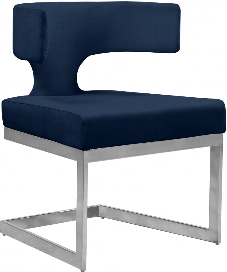 Chaise de salle à manger en velours Alexandra