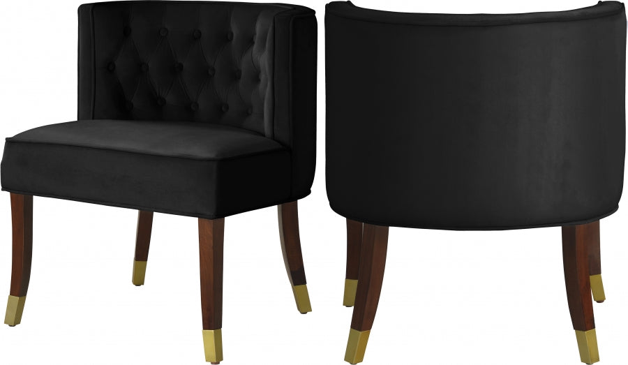 Chaise de salle à manger en velours Perry