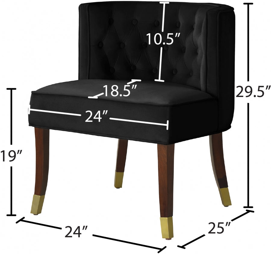 Chaise de salle à manger en velours Perry