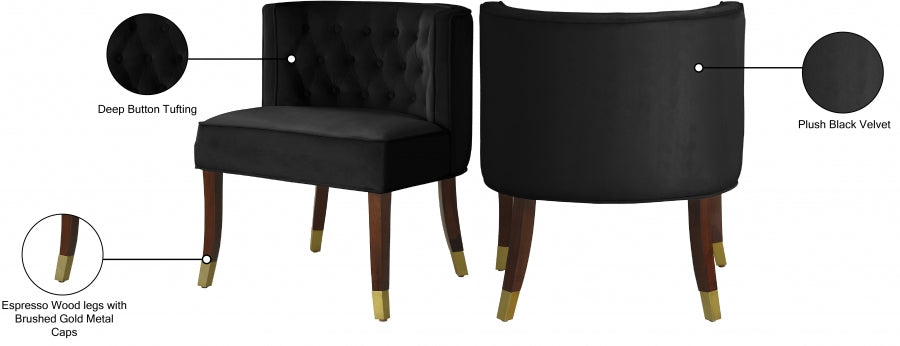 Chaise de salle à manger en velours Perry