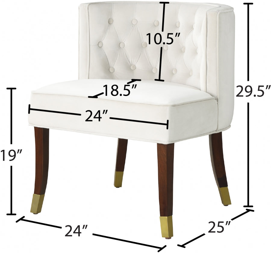 Chaise de salle à manger en velours Perry